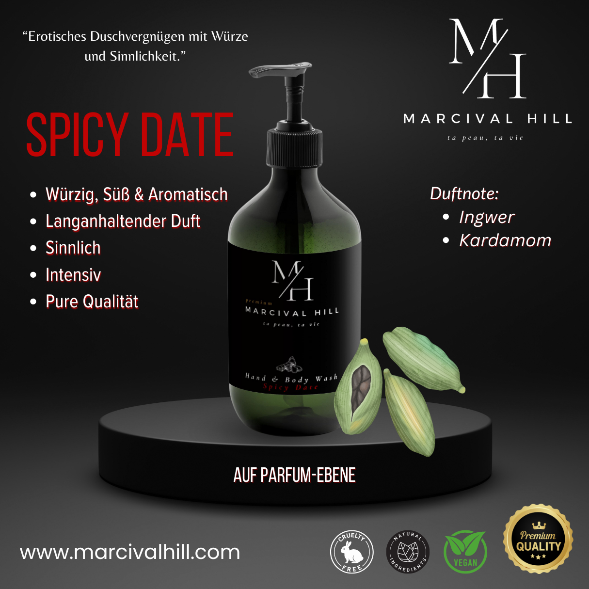 Marcival Hill Premium Body Wash: Spicy Date