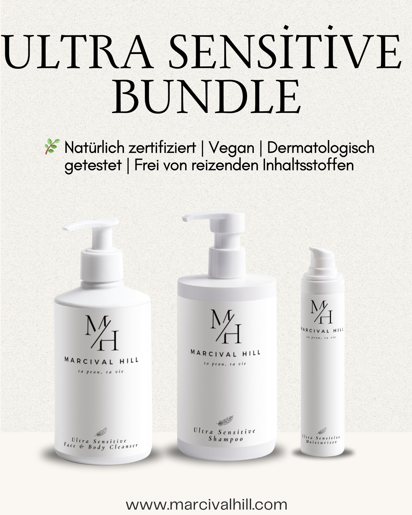 Marcival Hill Ultra Sensitive Bundle – Sanfte Pflege für Haut & Haar