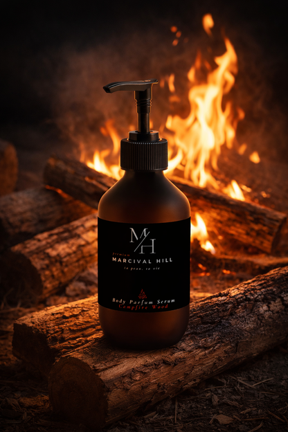 Marcival Hill Premium Parfum Body Serum: Campfire Wood