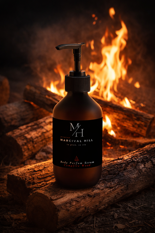 Marcival Hill Premium Parfum Body Serum: Campfire Wood