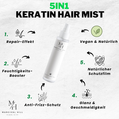 Marcival Hill Keratin Repair & Shine Hair Mist - with 5-in-1 Action